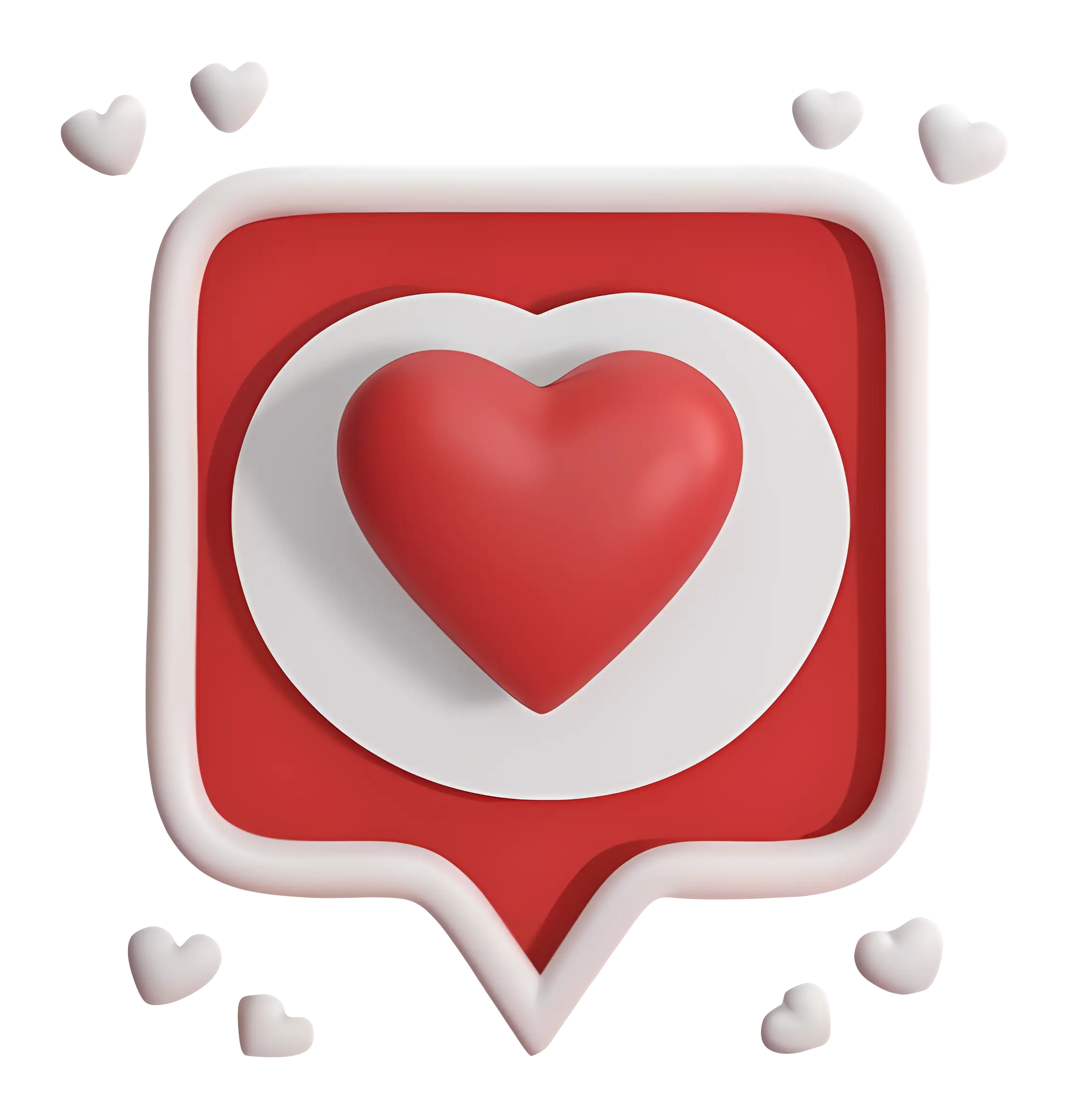 Red Heart Icon with White Background