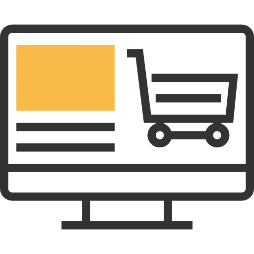 Online Shopping Icon in Modern Style