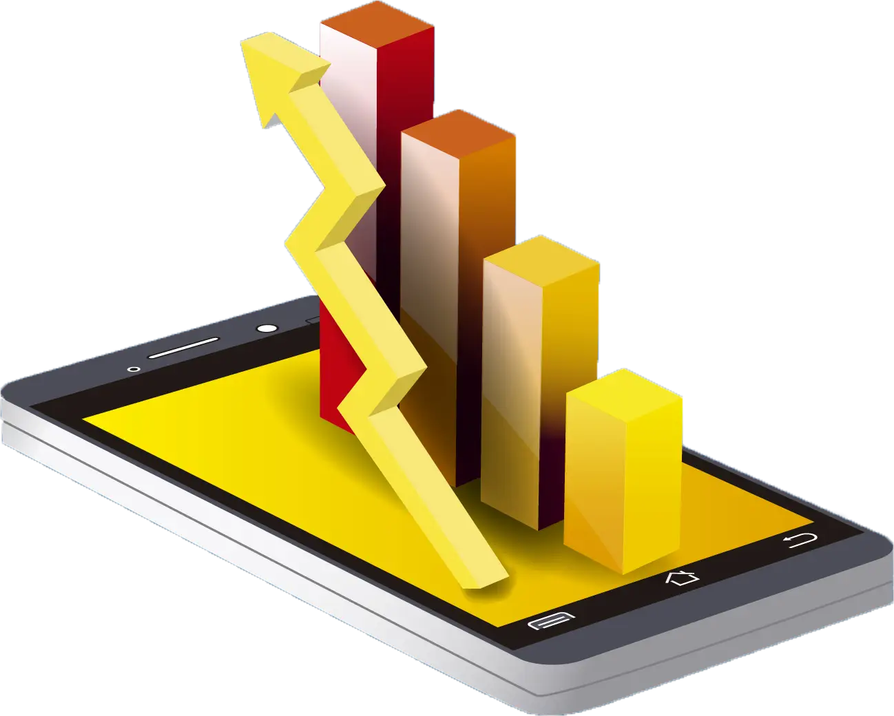 Smartphone Displaying Business Chart