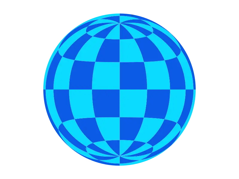 Blue Checked Globe Illustration