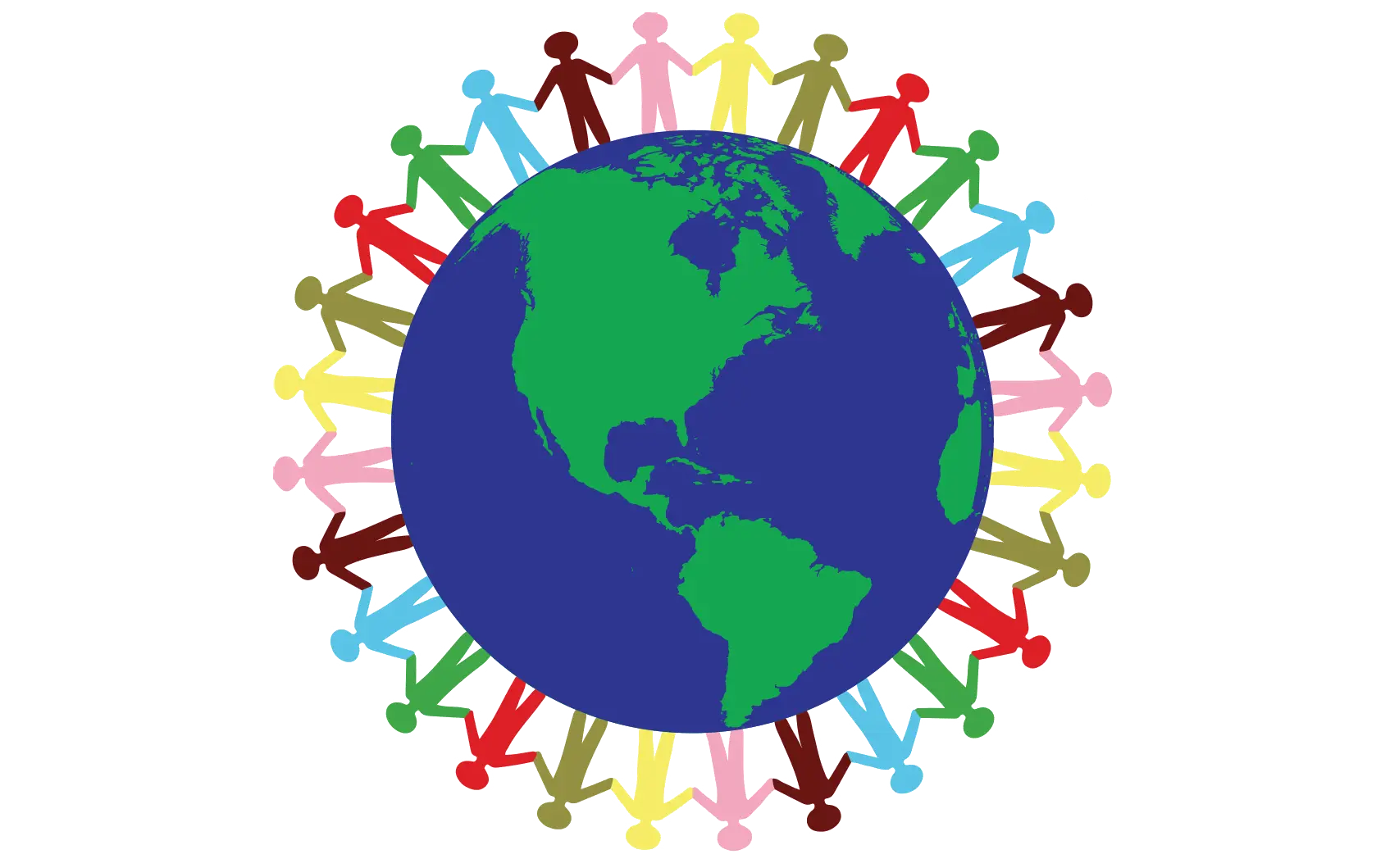 Global Unity Graphic with Earth and People