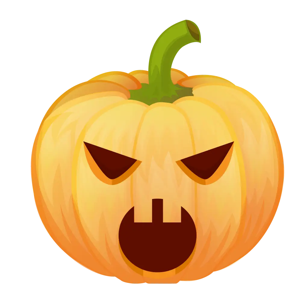 Spooky Carved Jack-o&#039;-Lantern Illustration