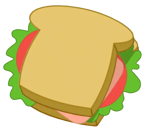 Animated Sandwich with Lettuce and Tomato