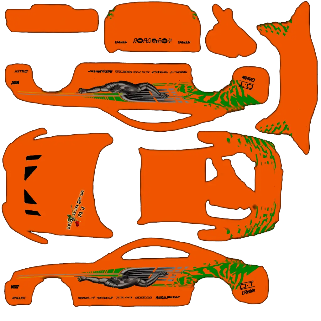 Custom Orange Car Decal Design