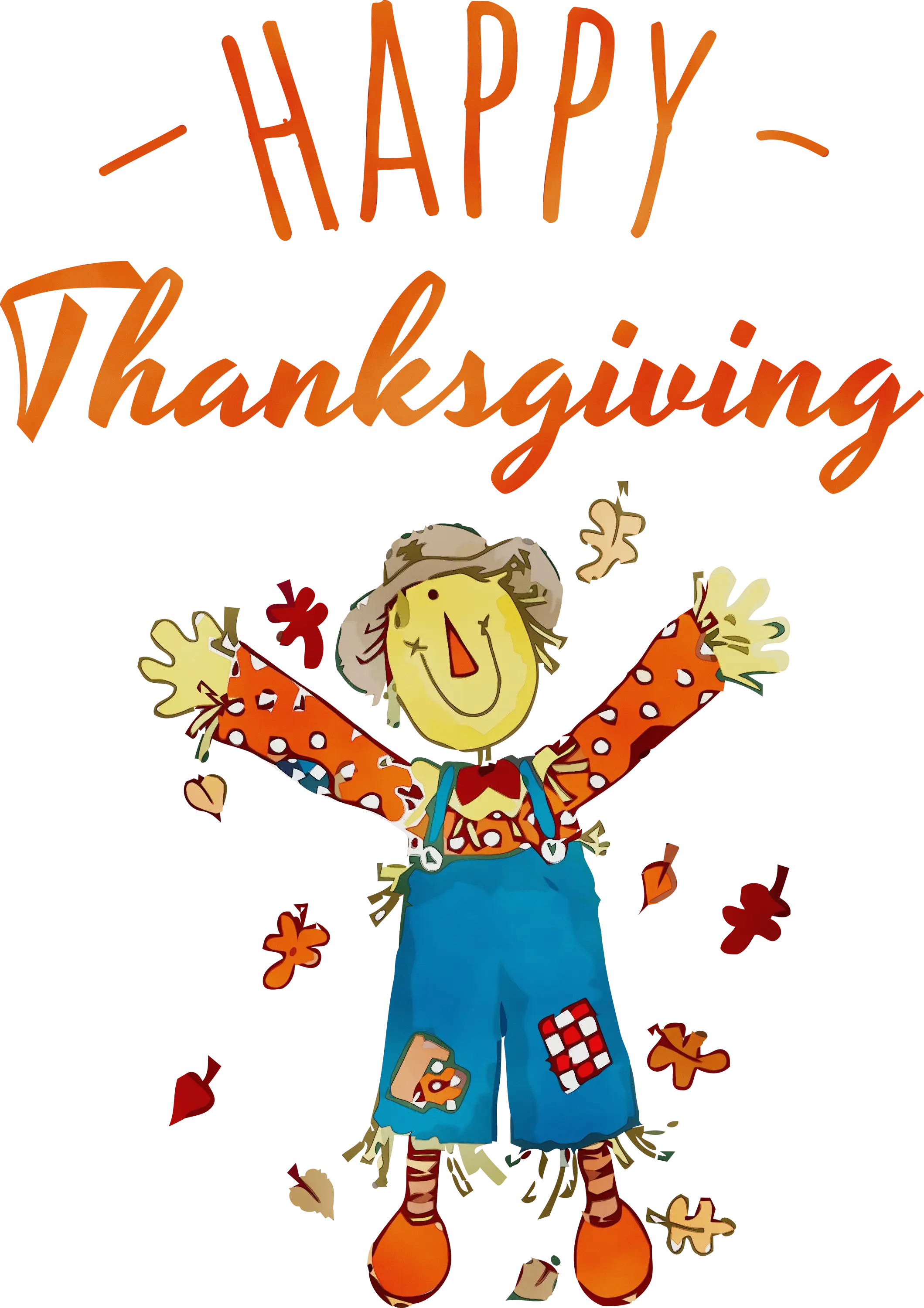 Happy Thanksgiving Card with Scarecrow