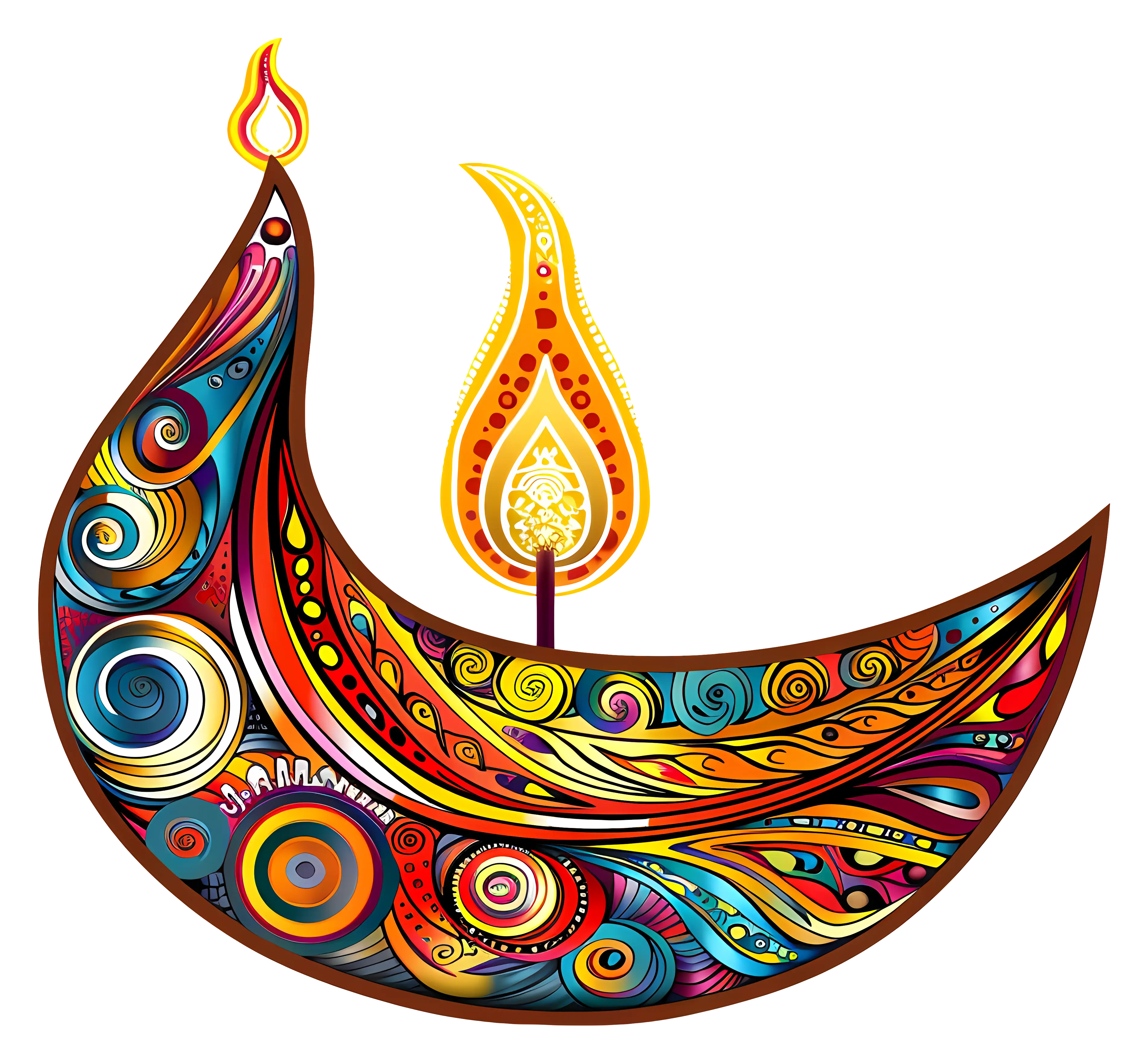 Curved Diya for Diwali Celebration