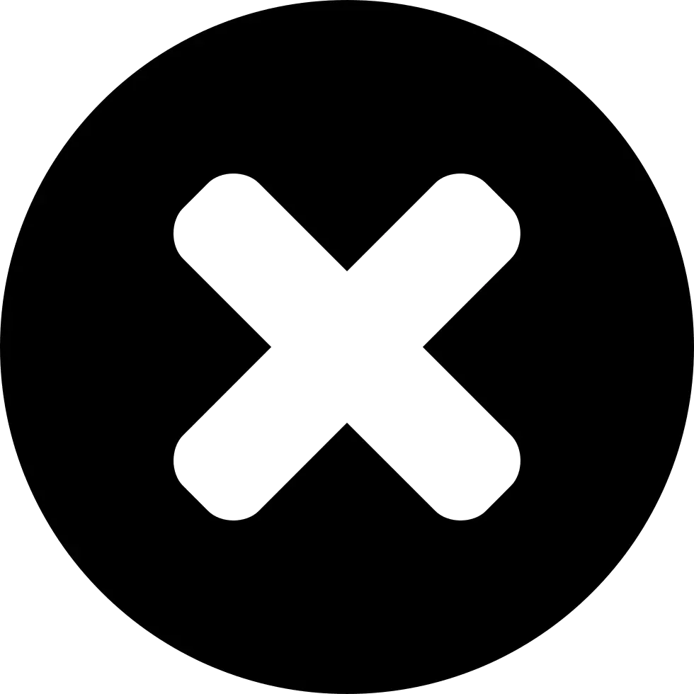 Black Circle with White Cross Icon