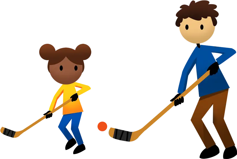 Parent and Child Playing Hockey