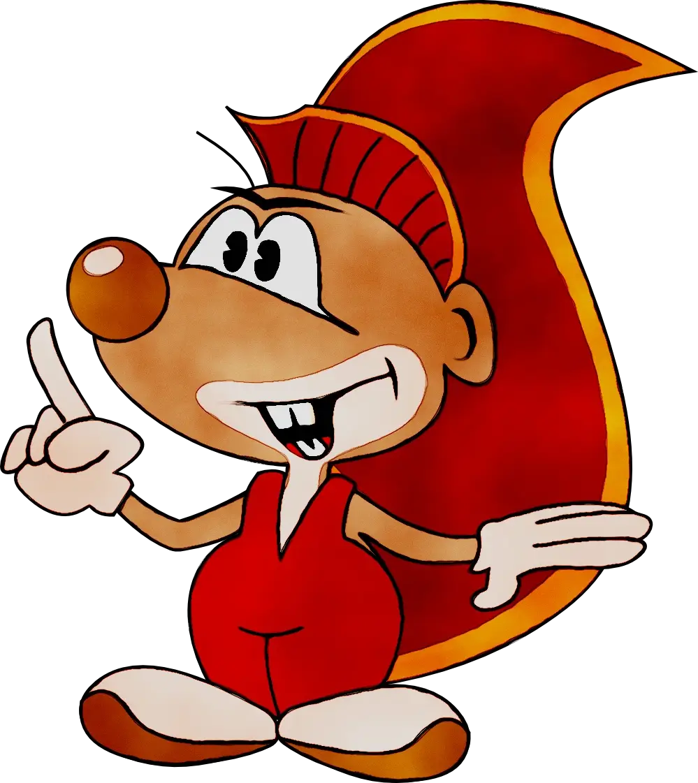 Smiling Red Squirrel in Cartoon Illustration