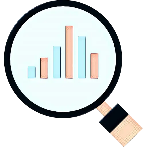 Magnifying Glass with Bar Chart Icon
