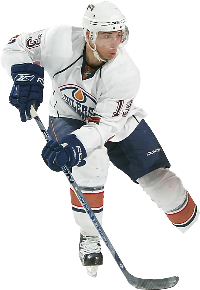 Hockey Player in Action with Sports Equipment