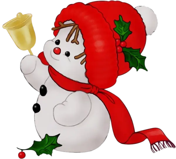 Adorable Snowman with Bell for Christmas