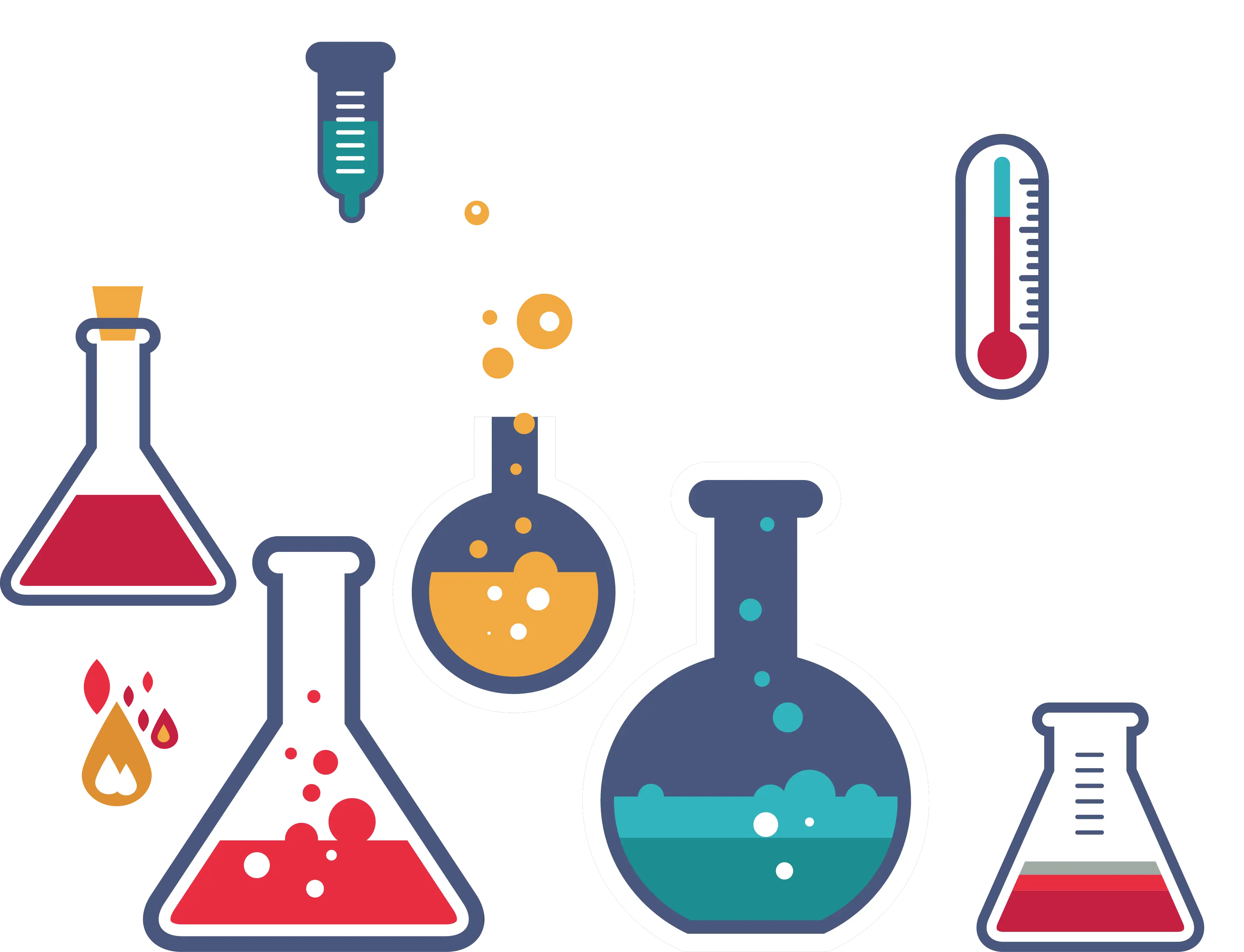 Science Laboratory Beakers and Tools Illustration