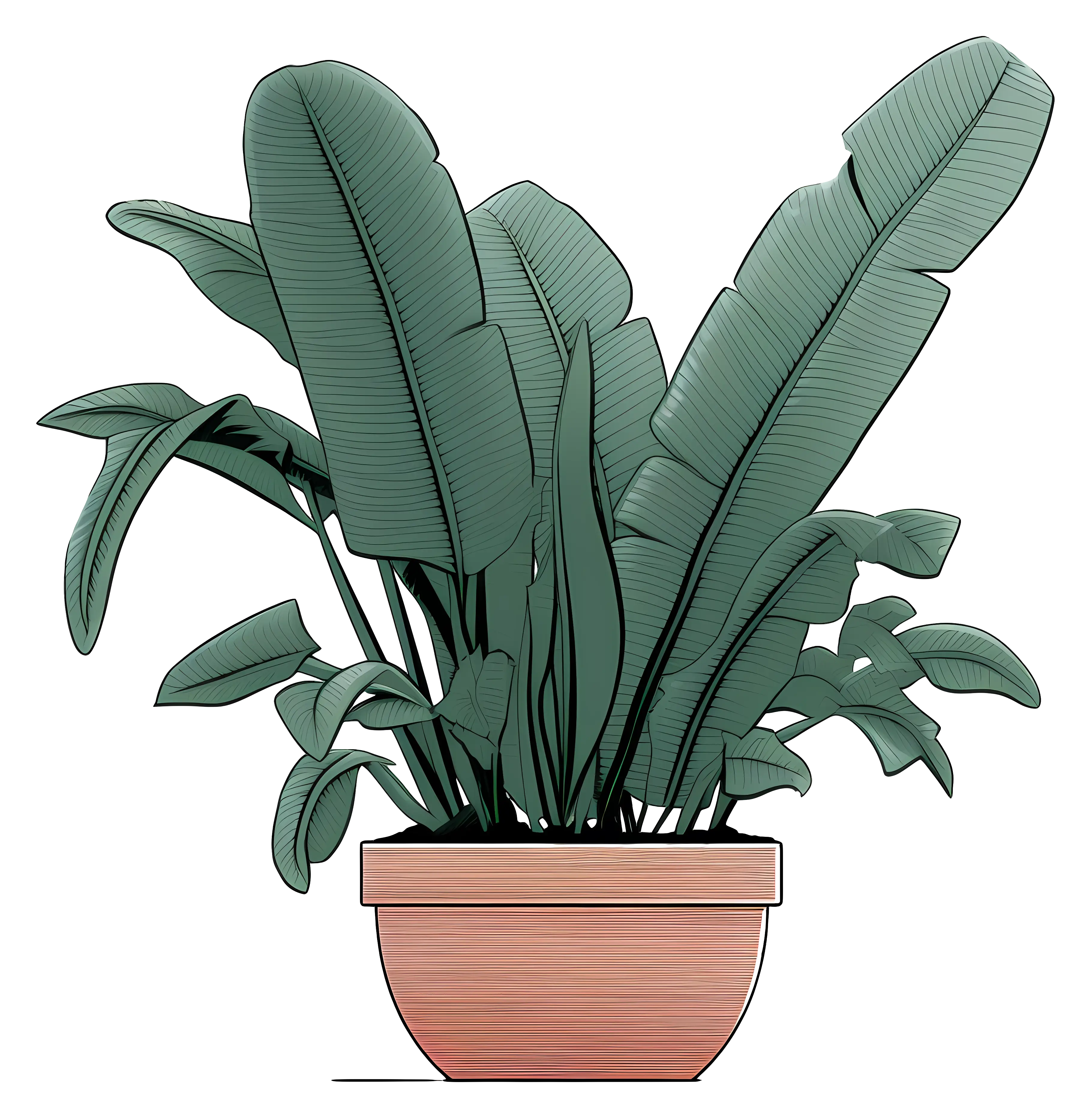 Elegant Potted Plant Illustration