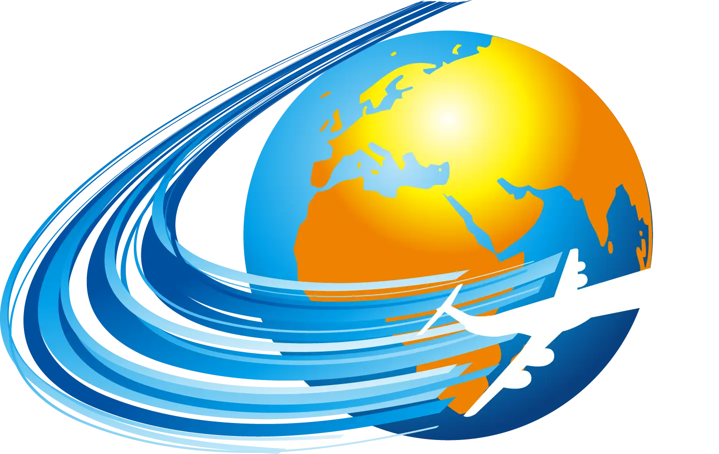 Airplane Flying Around the Globe
