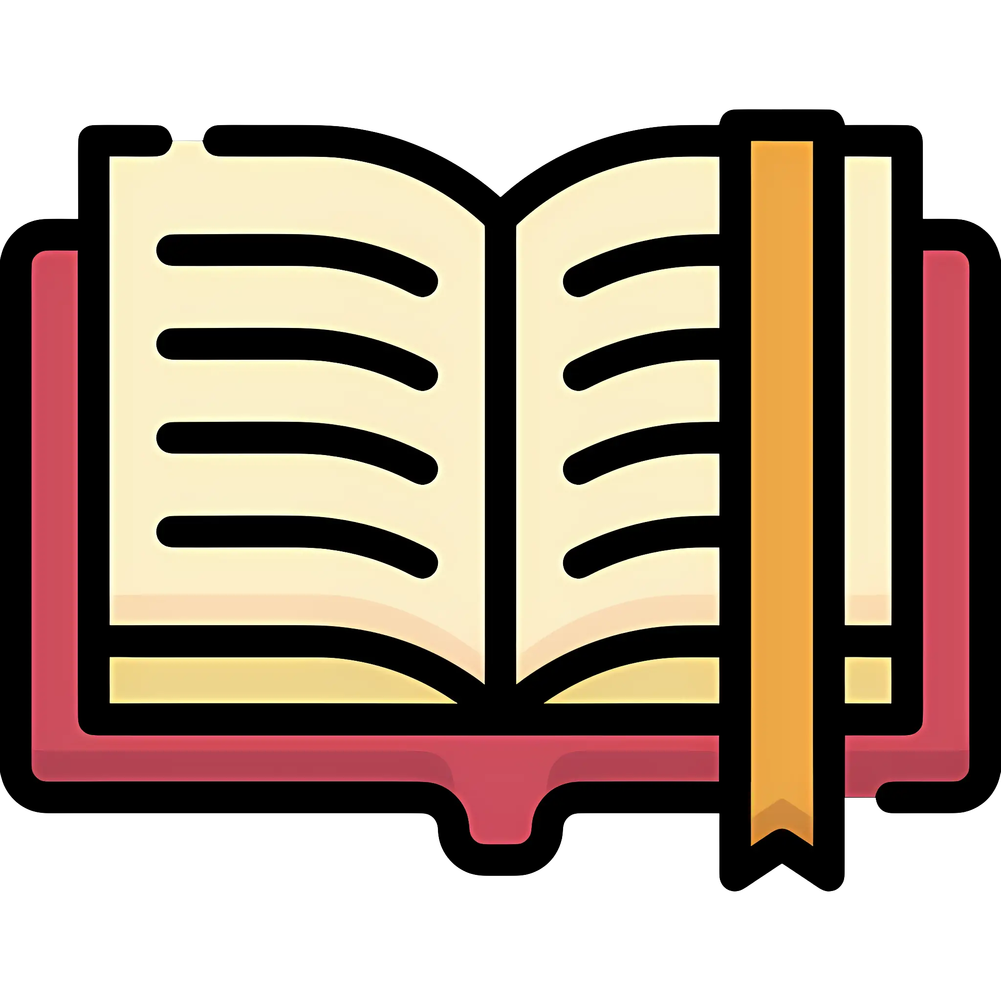 Open Book with Bookmark Illustration