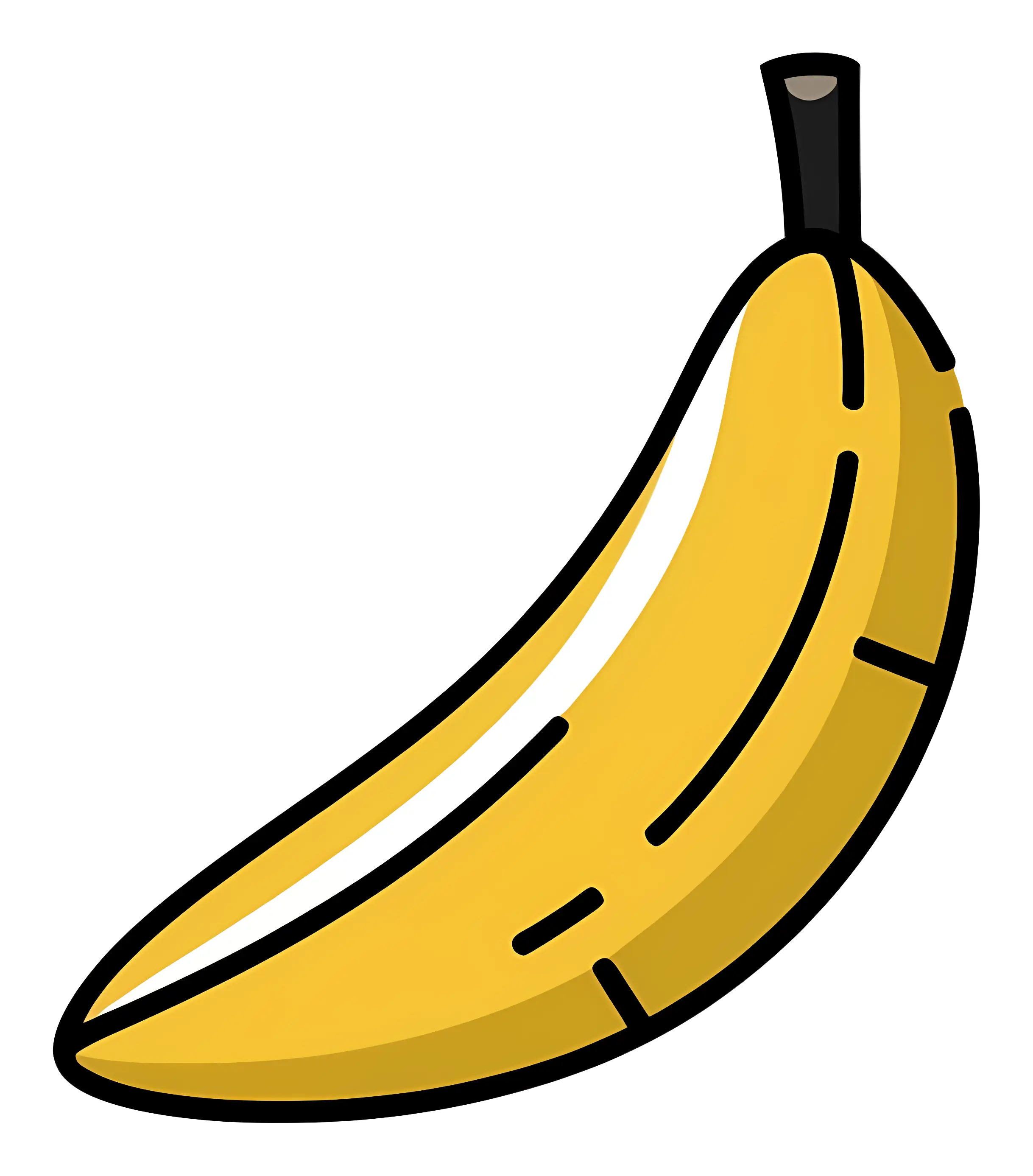 Yellow Banana Cartoon Illustration