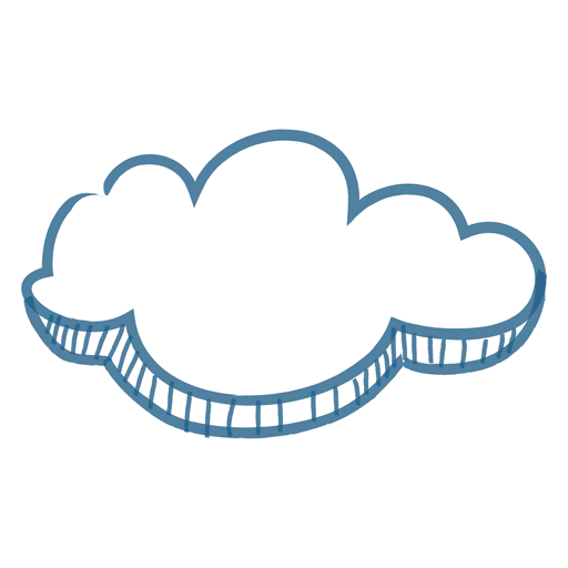 Blue Doodle Cloud in Simple Style