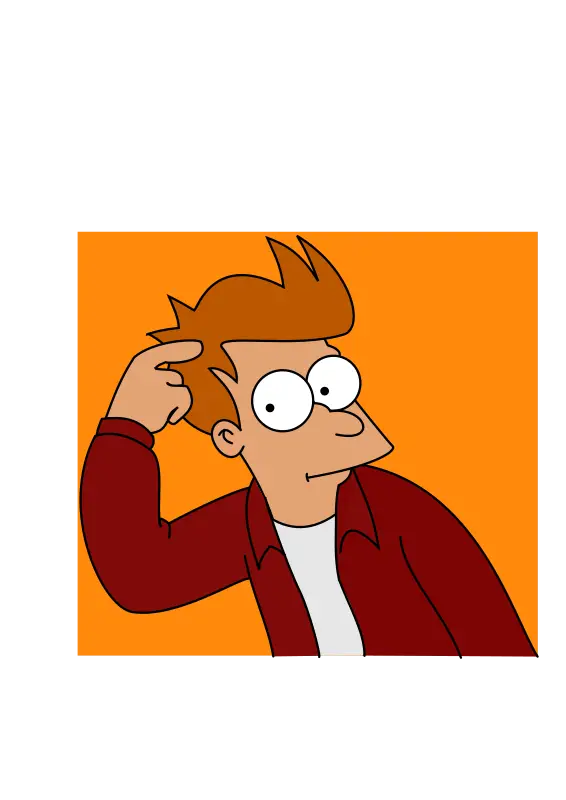 Cartoon Character in Thoughtful Pose