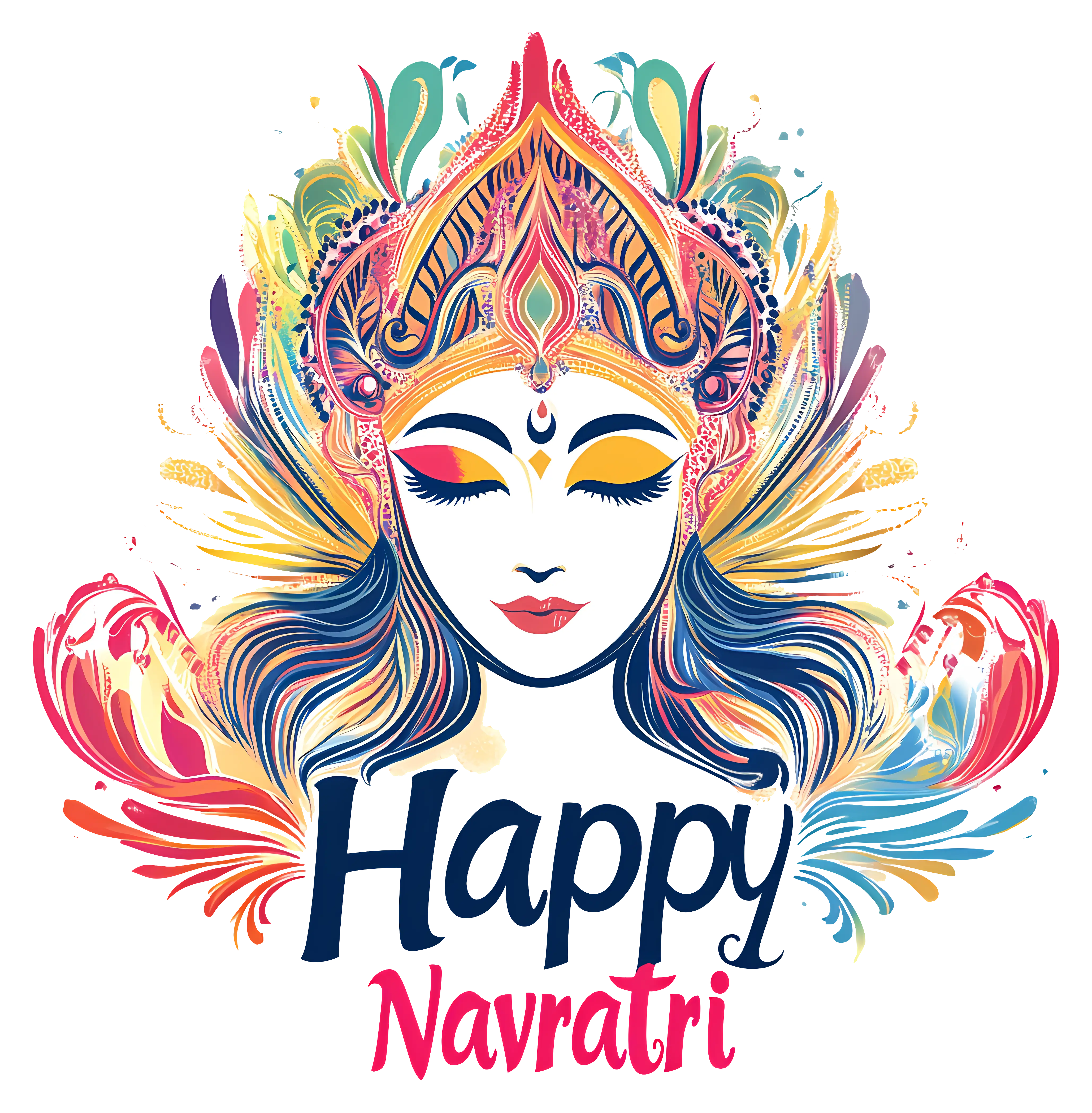 Happy Navratri Goddess Illustration