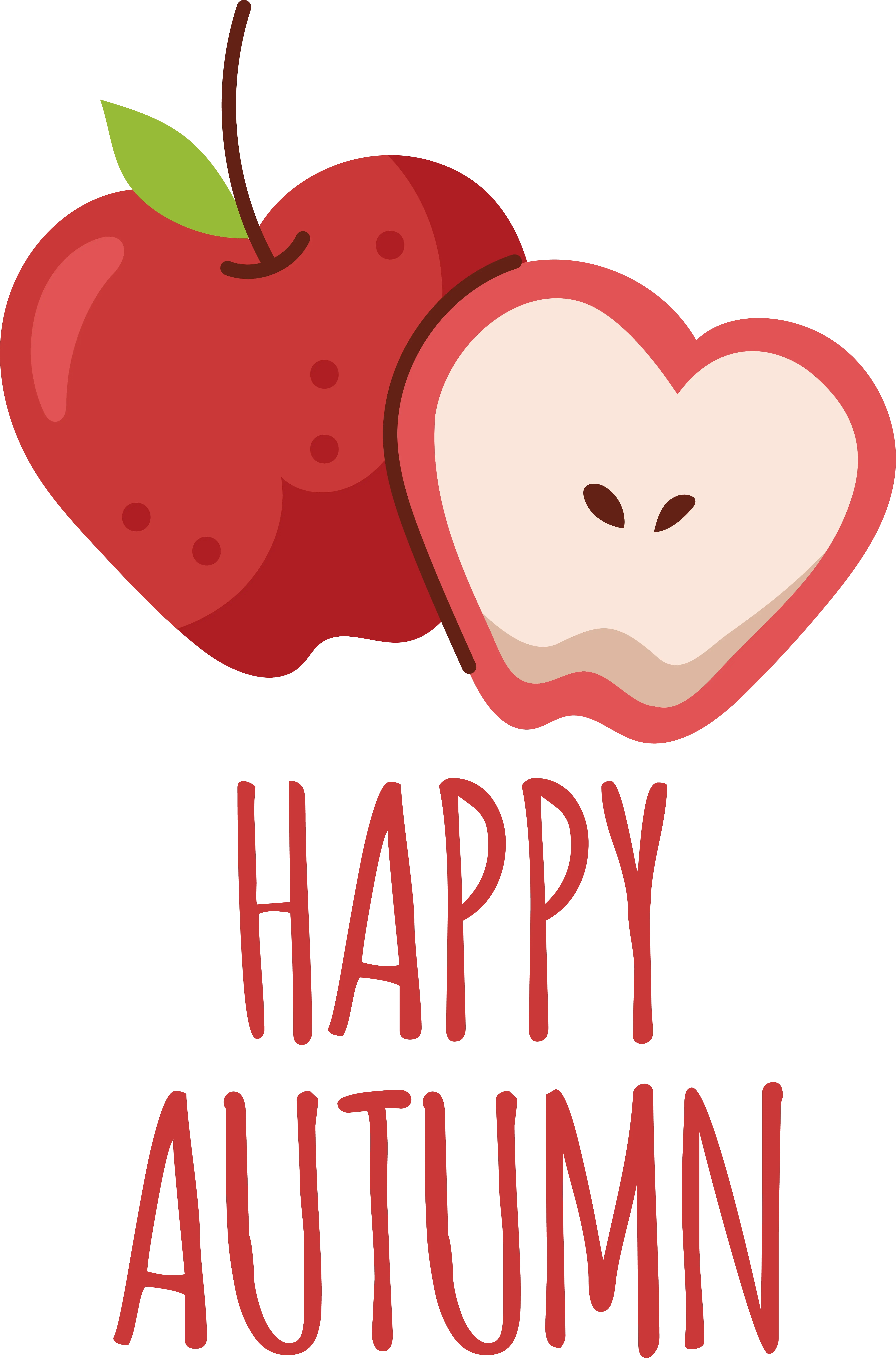 Happy Autumn Illustration with Apples