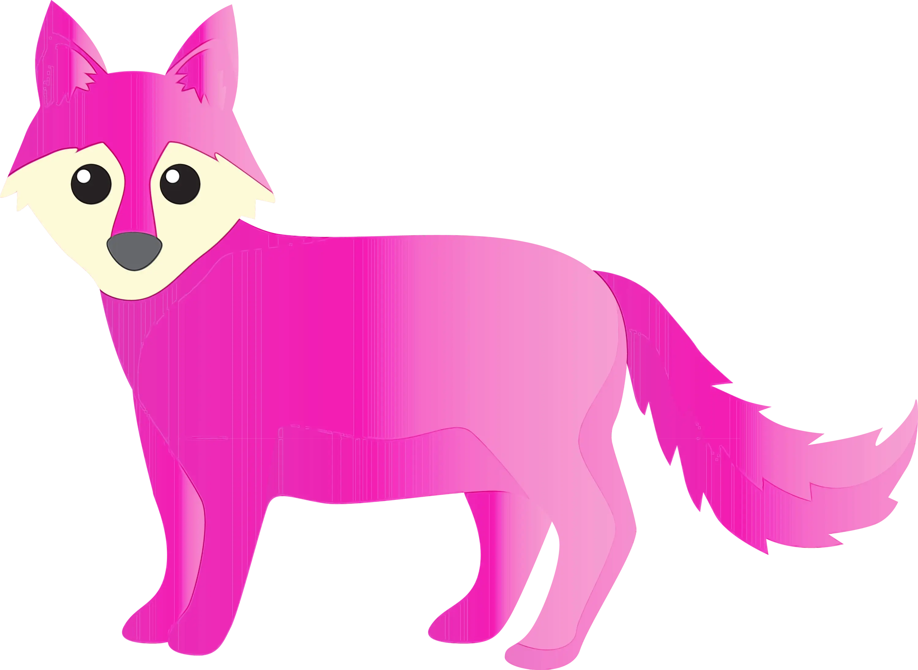 Pink Cartoon Fox Illustration
