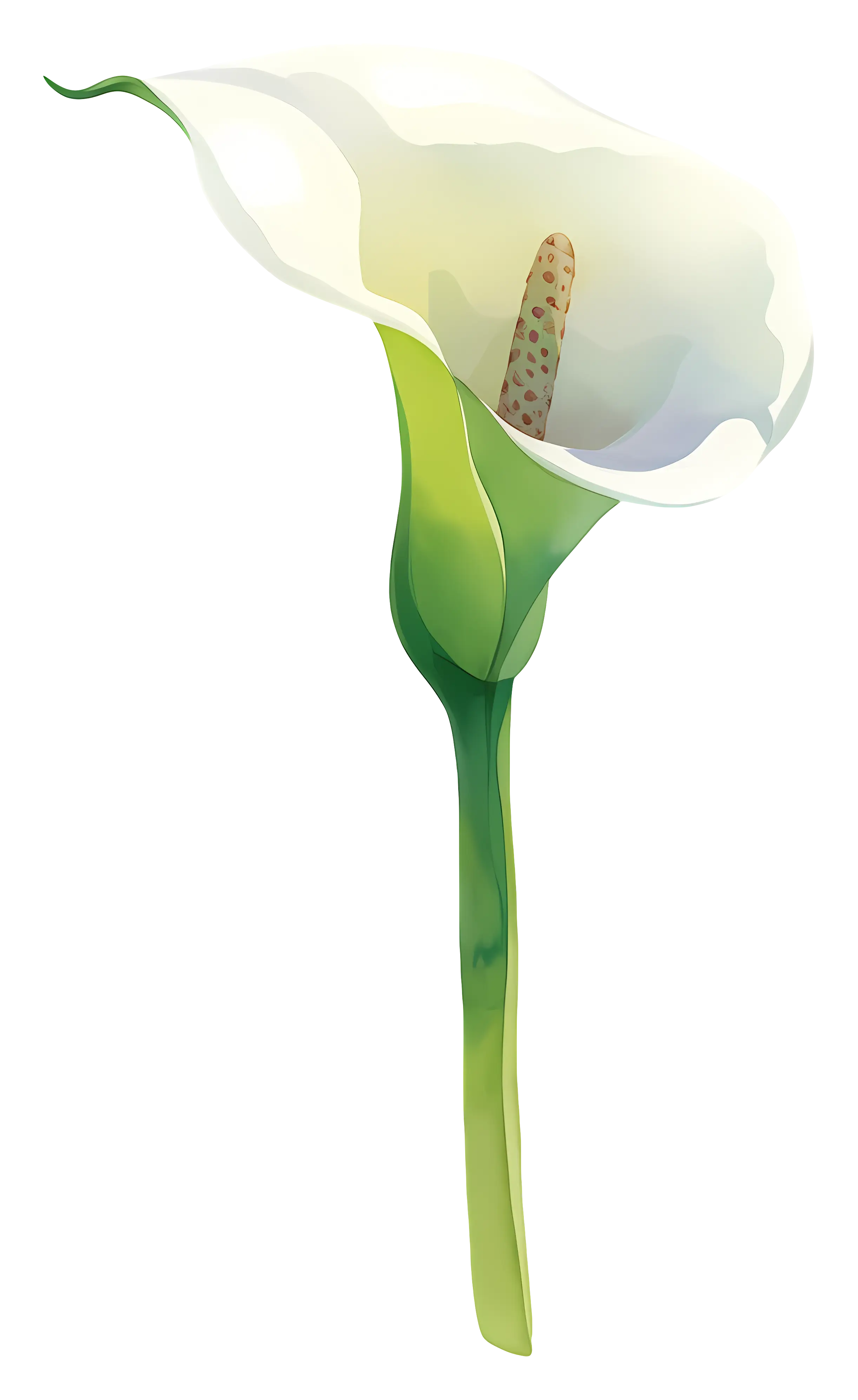 Elegant White Calla Lily Flower Illustration