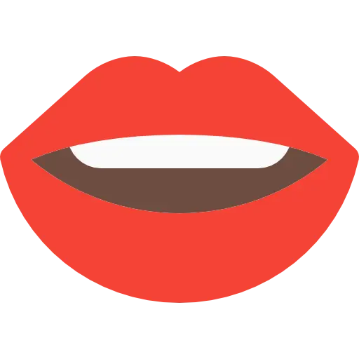 Red Lips with Teeth Cartoon Emoji Style
