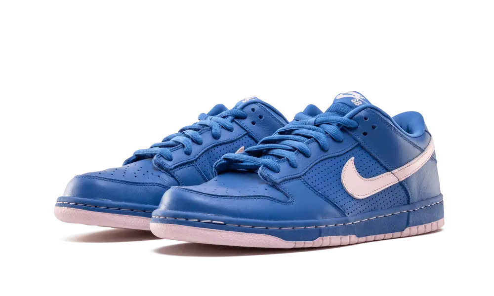 Blue Sneakers with Pink Accents