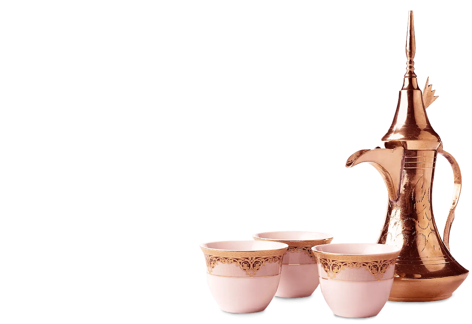 Traditional Arabic Coffee Pot with Cups