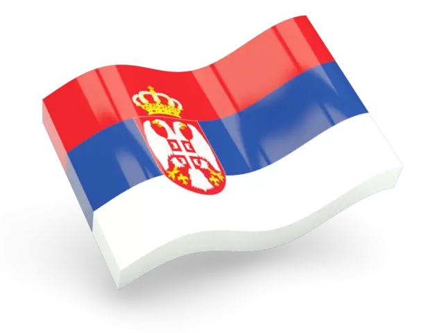 Serbia Flag with National Emblem