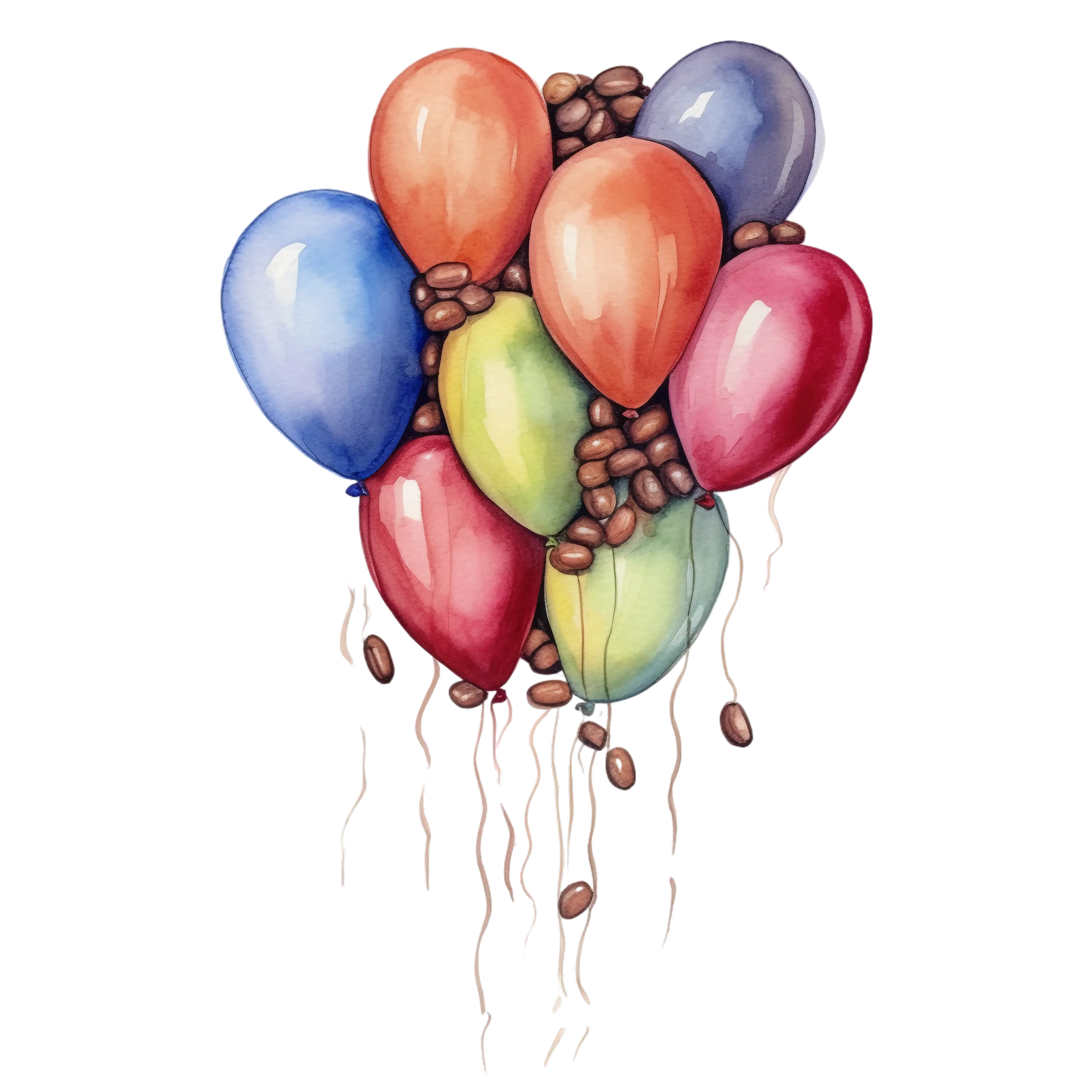 Cluster of Colorful Party Balloons