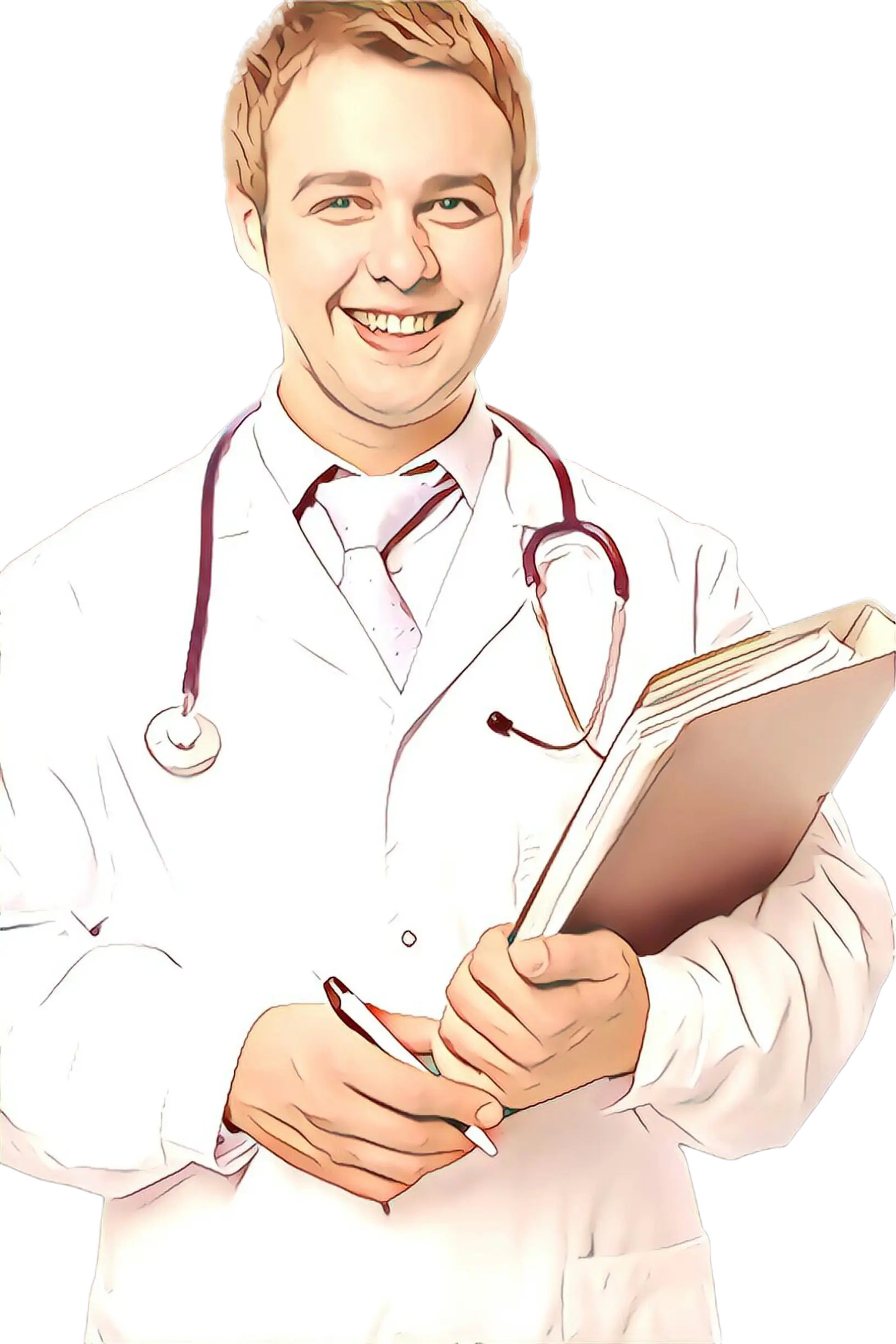 Friendly Doctor Holding Clipboard Illustration
