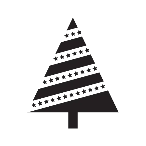 Black Christmas Tree with Stars Decoration
