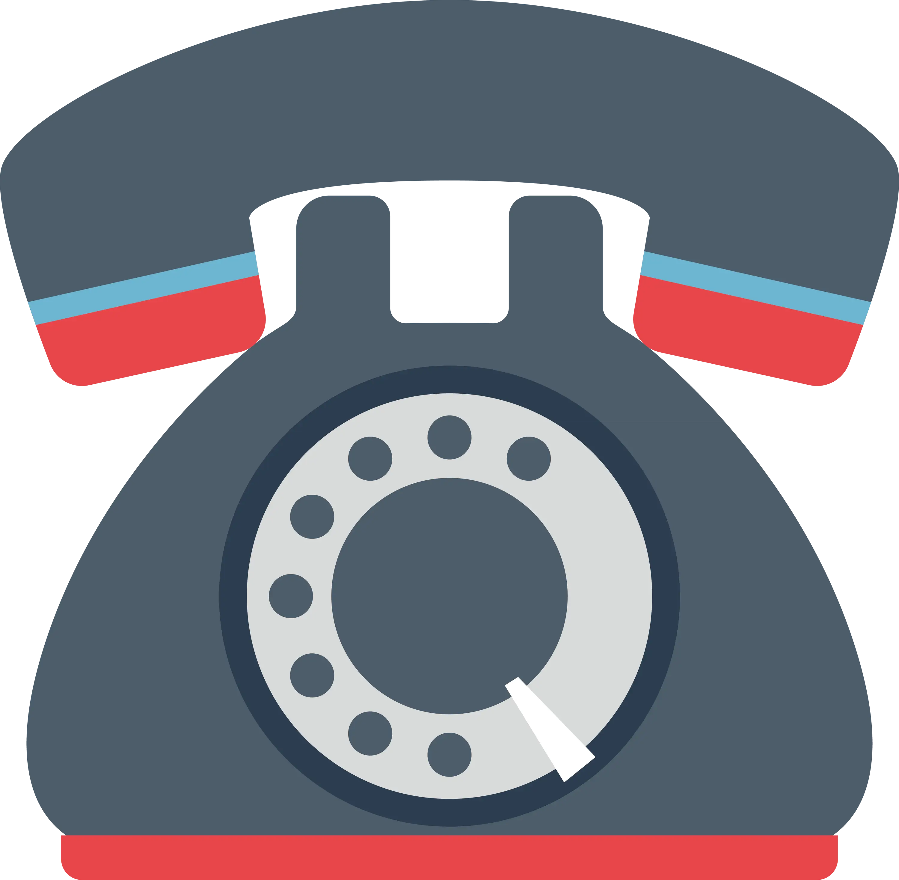 Flat Illustration of a Rotary Phone with Modern Design