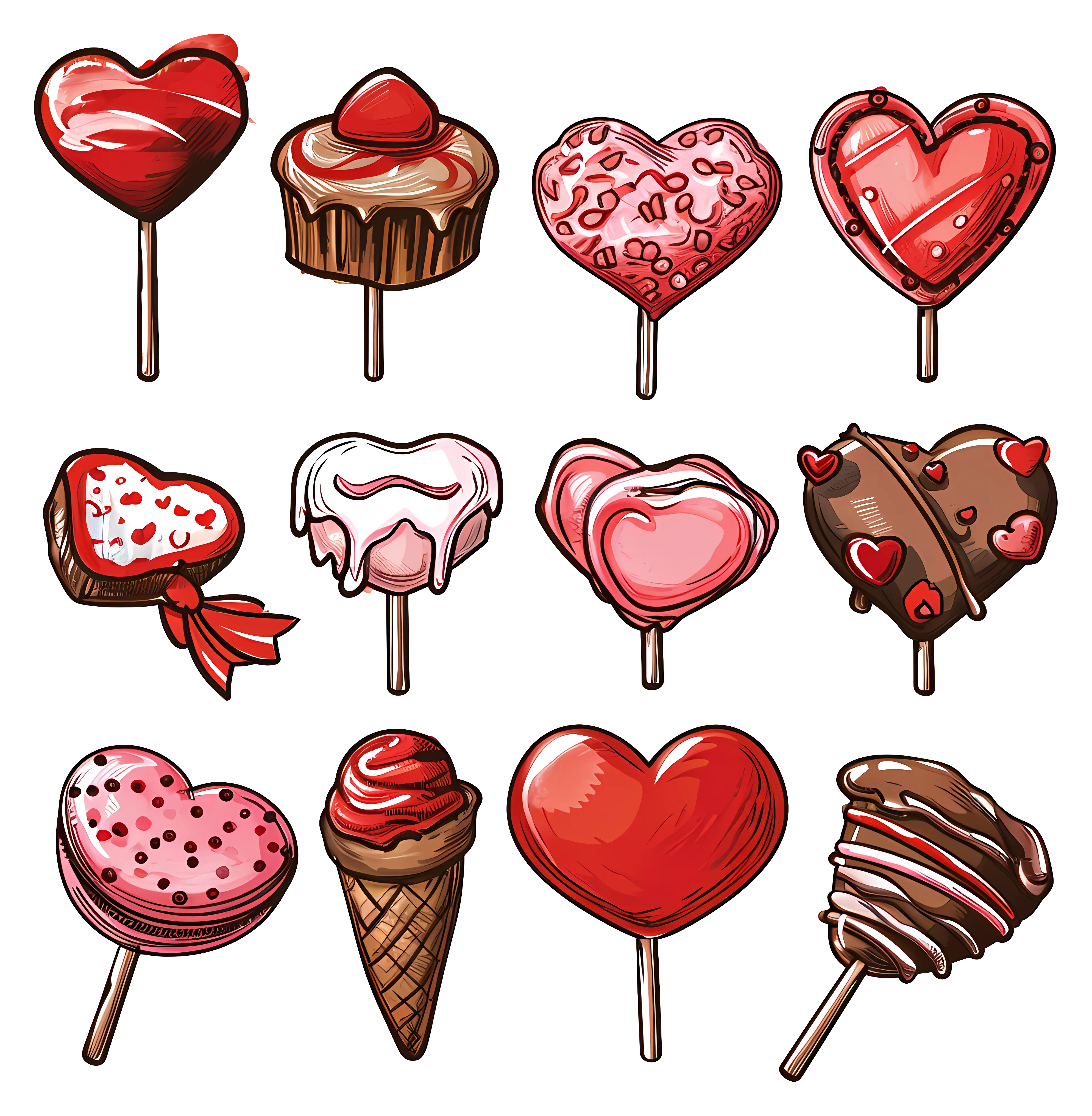Heart-shaped Lollipops and Sweets