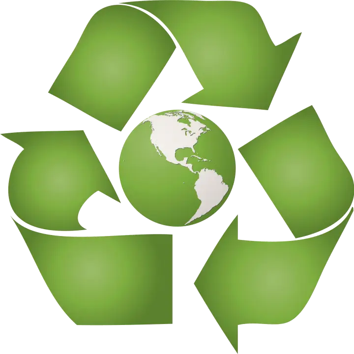Recycling Logo with Green Earth Illustration