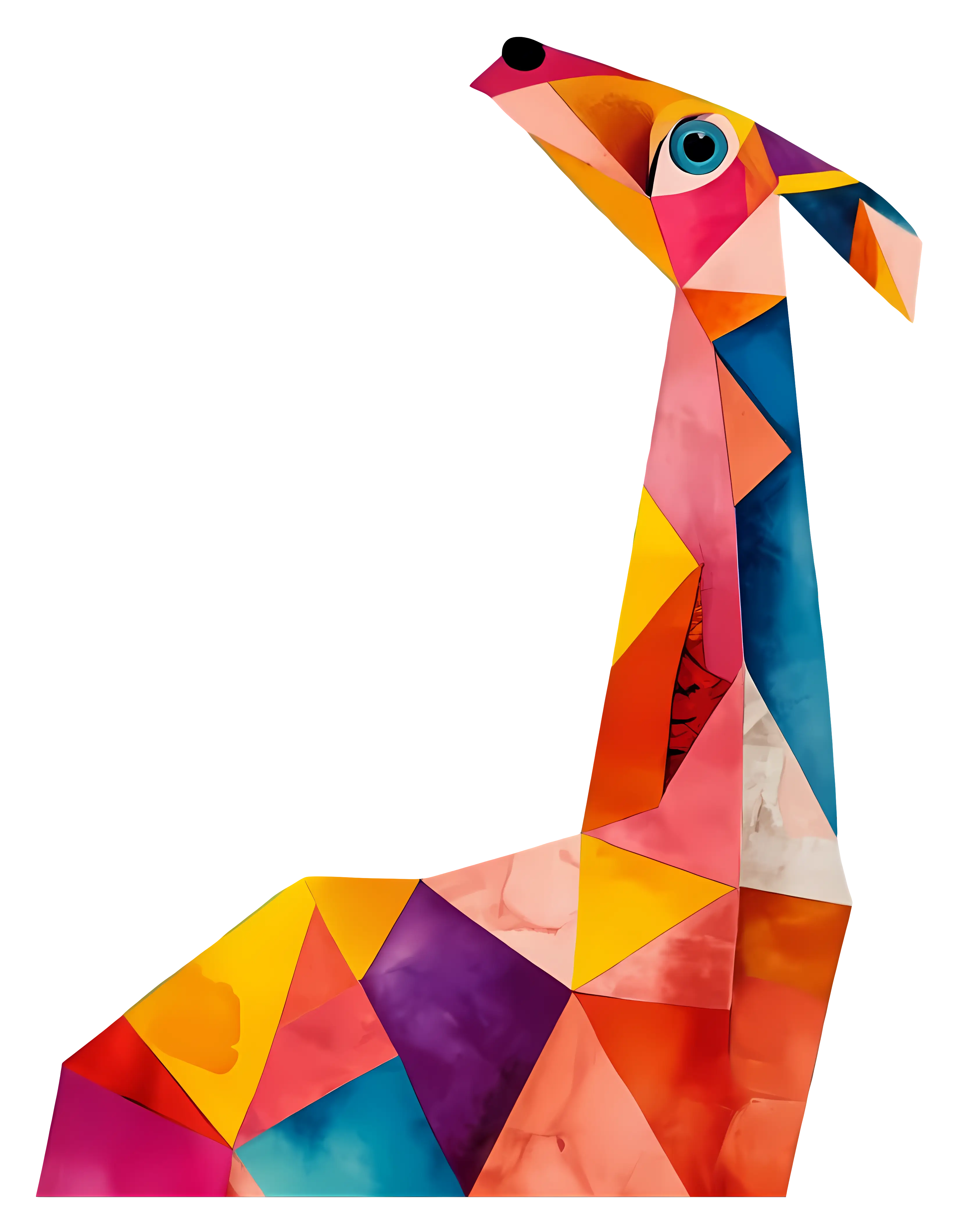 Colorful Geometric Giraffe