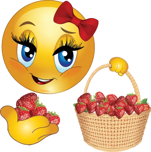 Smiley Emoji with Strawberries