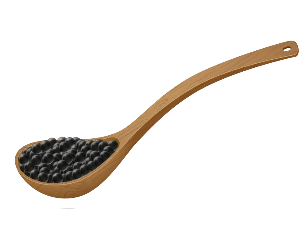 Wooden Spoon with Black Beans