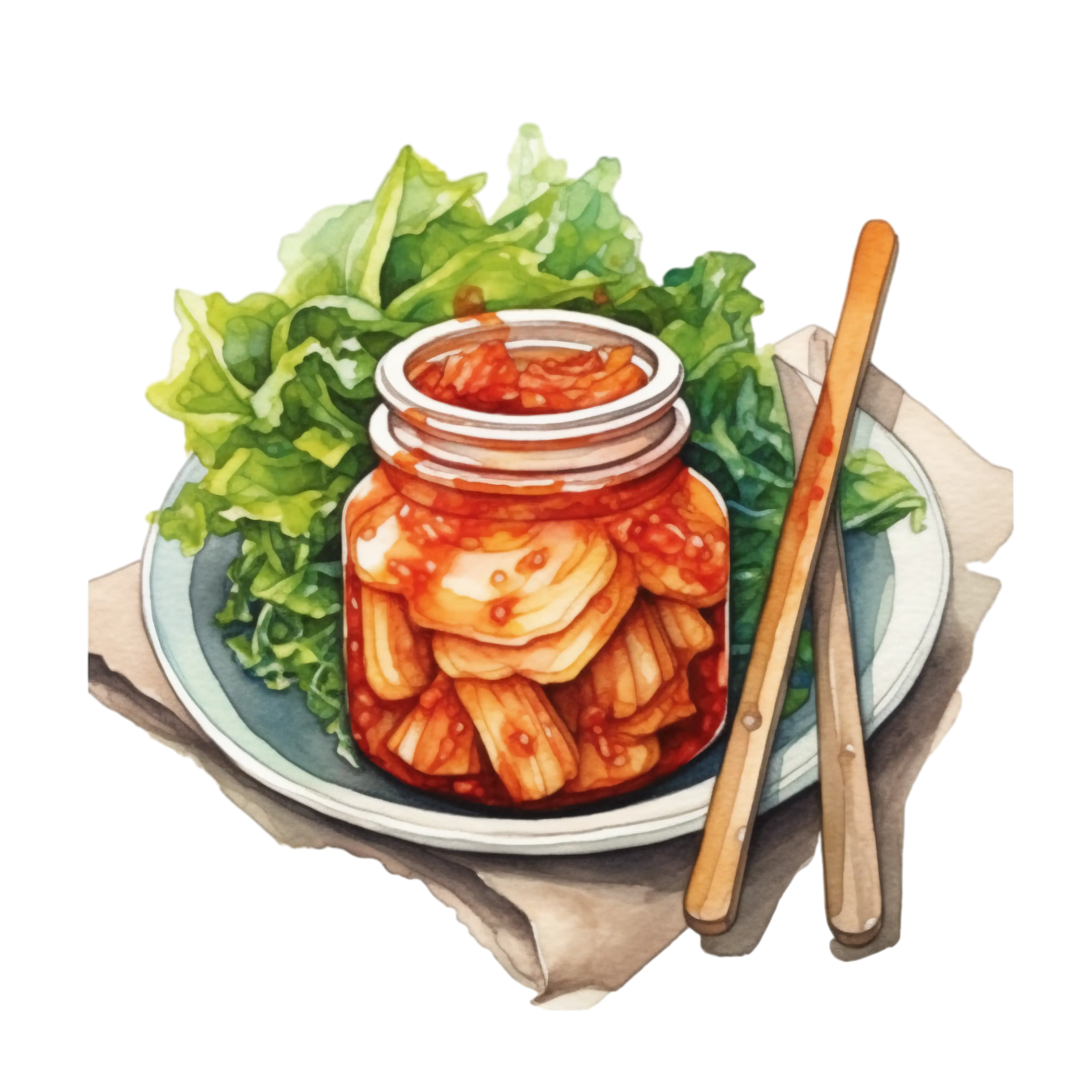 Jar of Kimchi with Vegetables