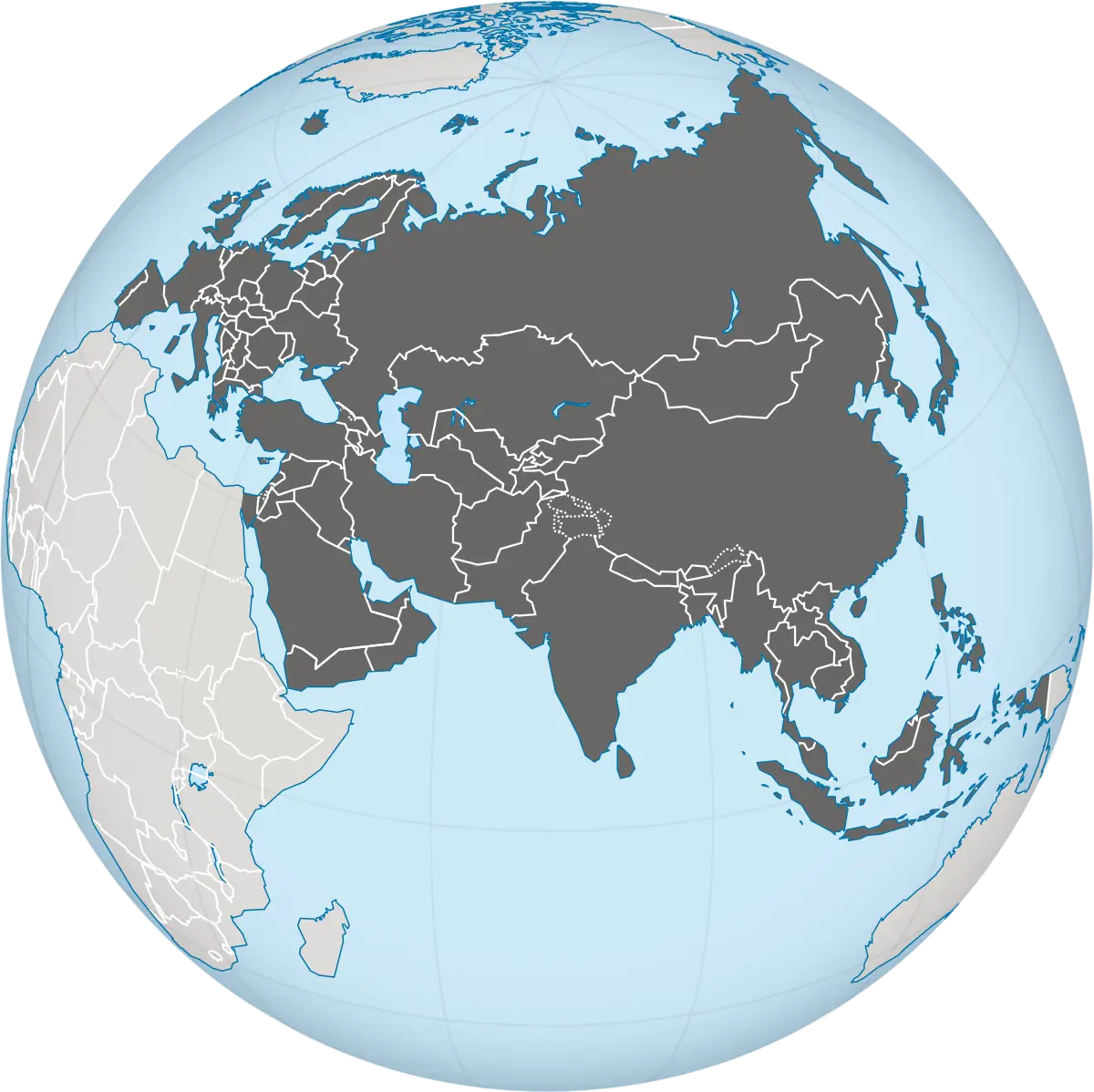 Asia-Centered Globe Representation