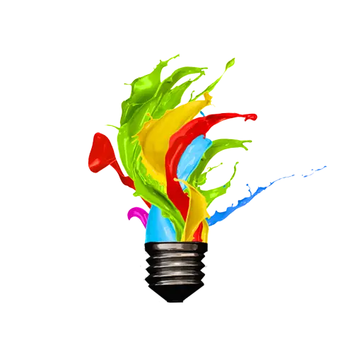 Colorful Light Bulb of Creativity