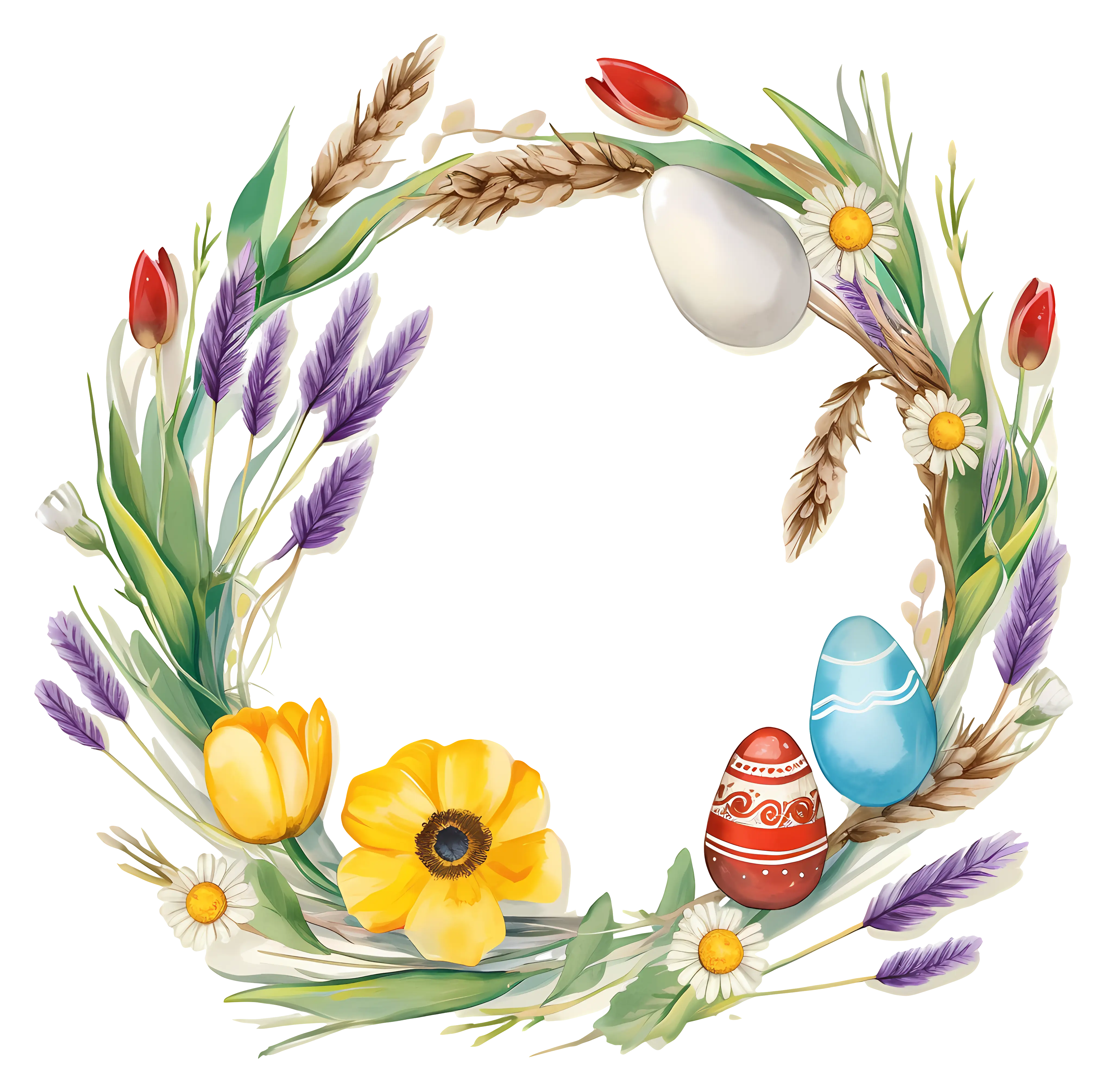 Decorative Floral Wreath for Easter