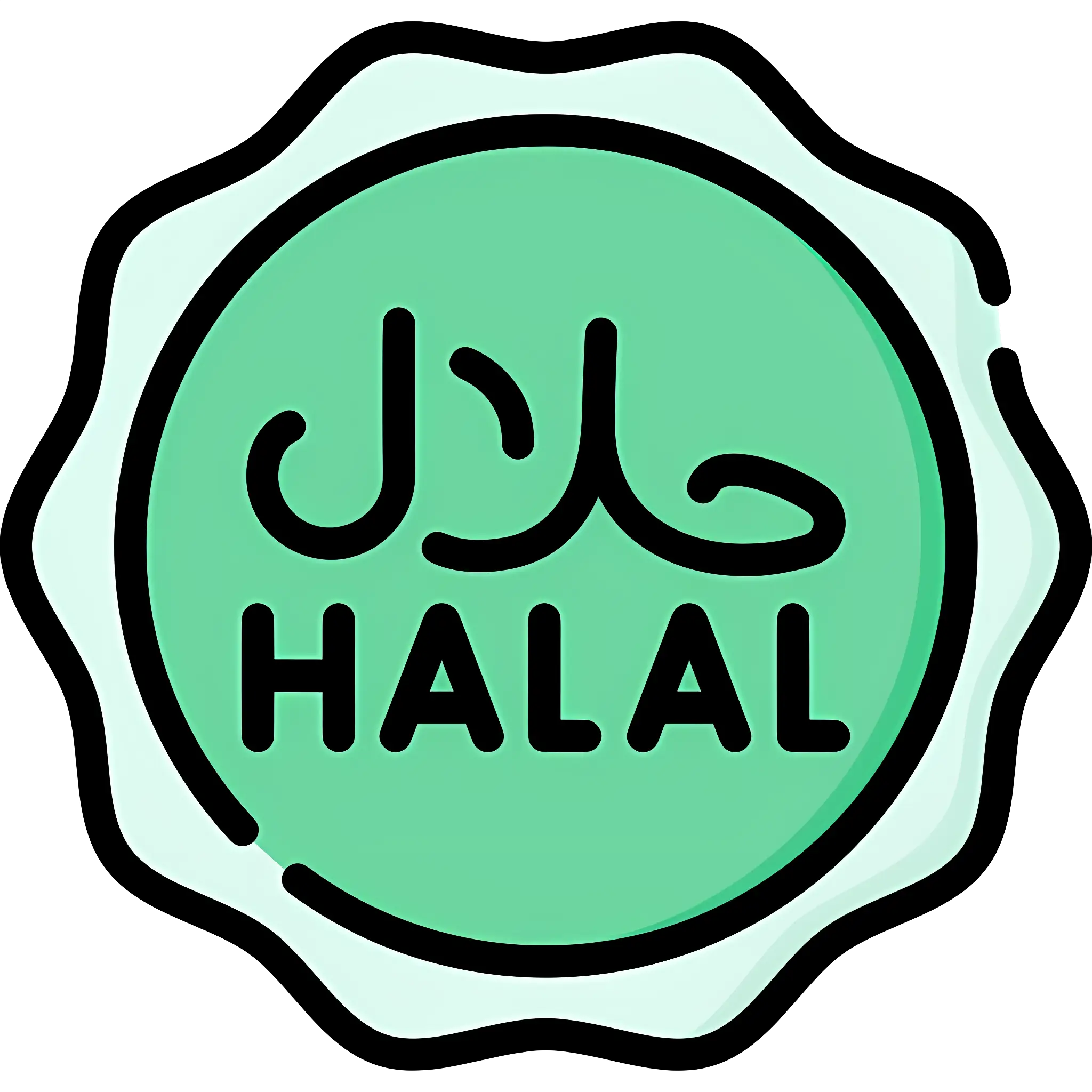 Halal Certification Logo on Green Background