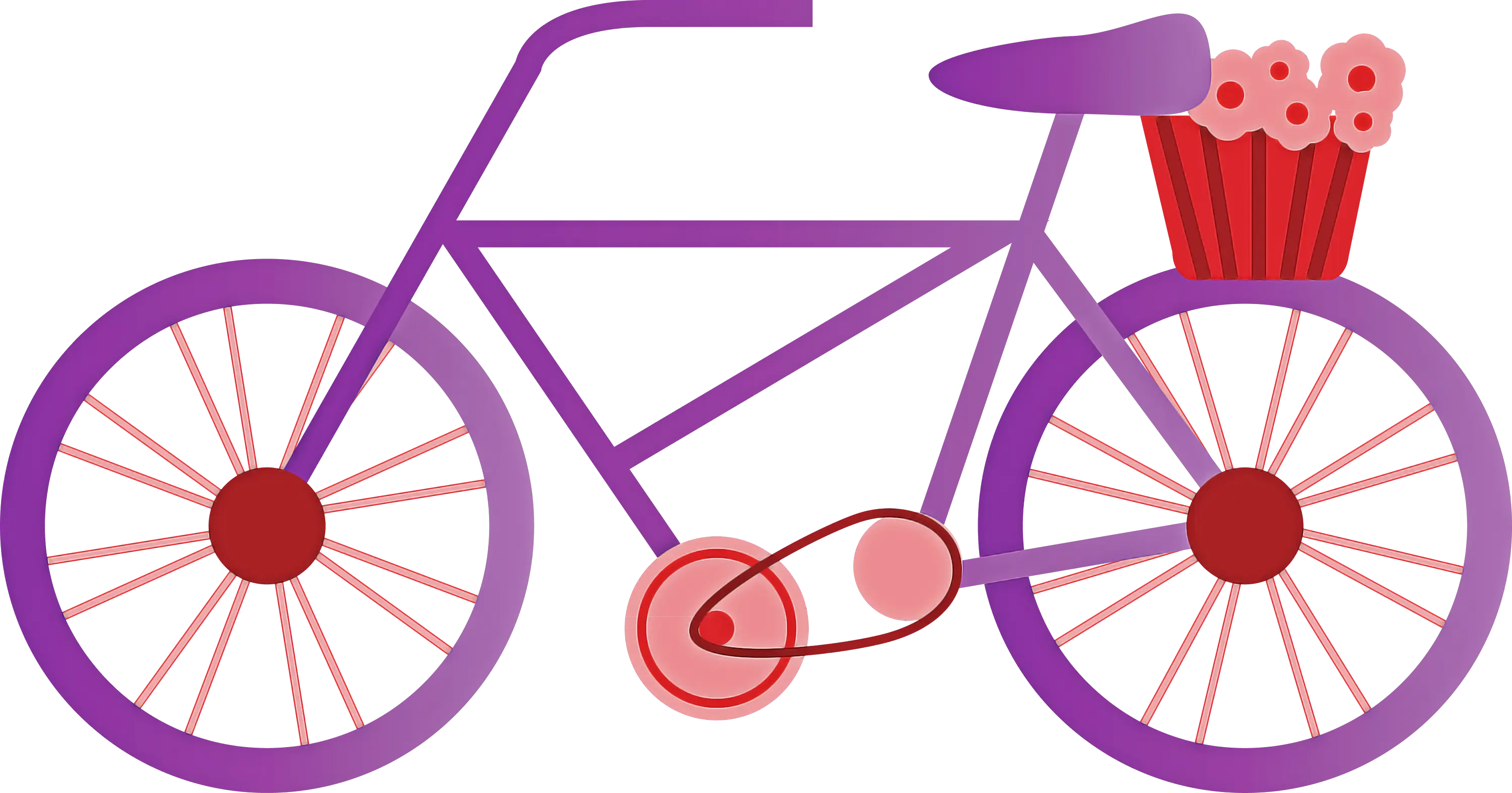 Purple Bicycle with Basket