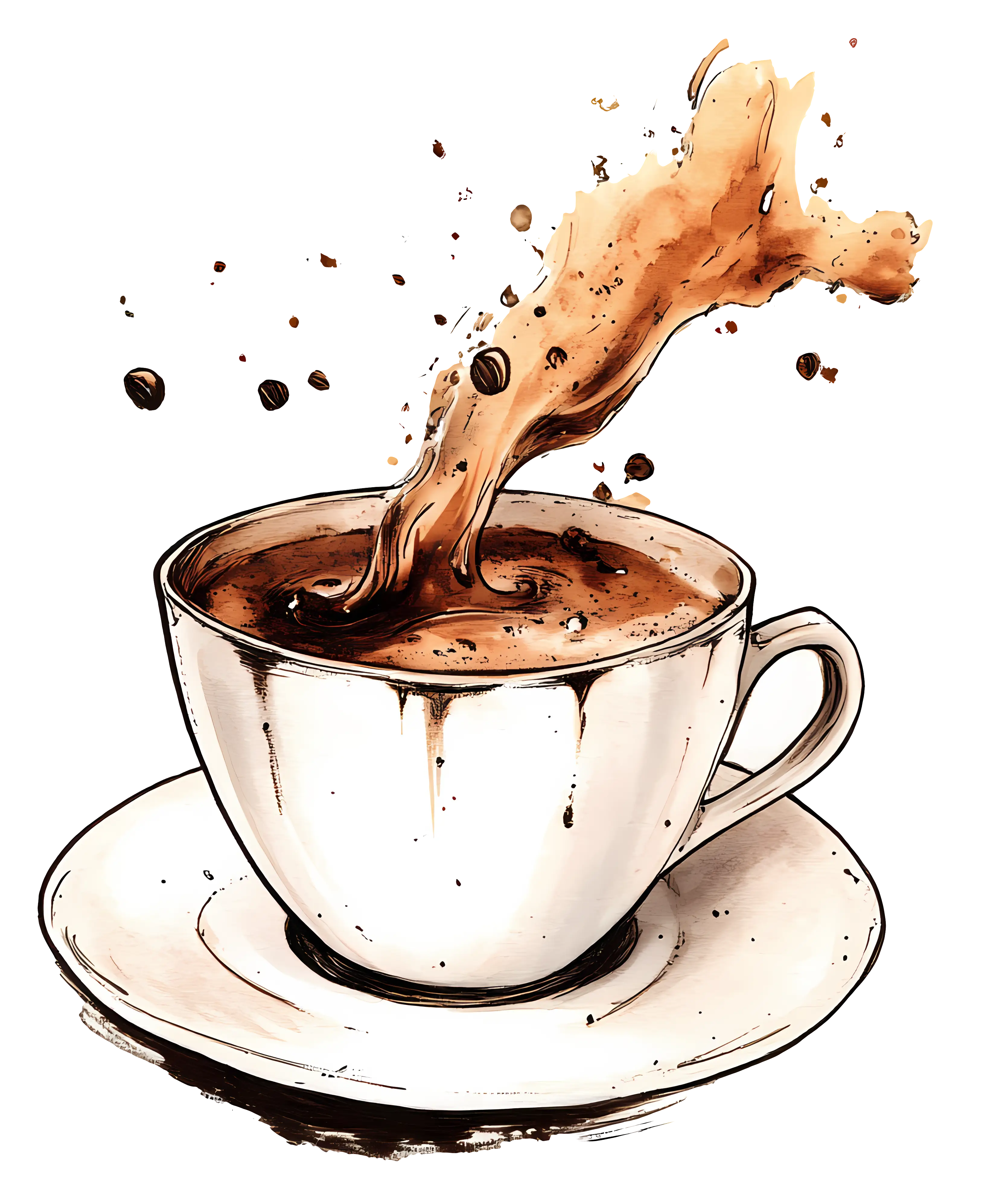 Coffee Splash in a Cup Illustration