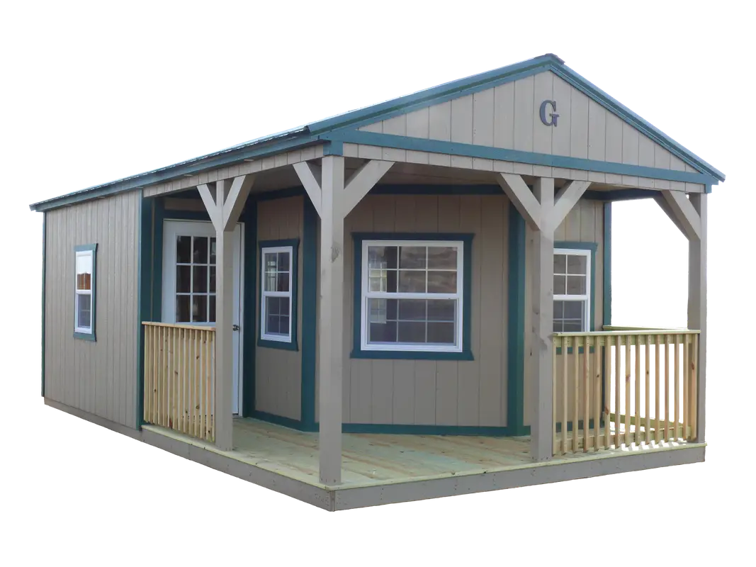 Small Gray House with Porch Design