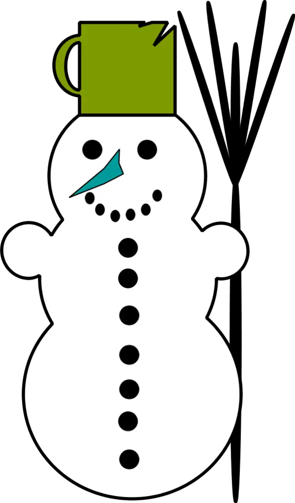 Snowman with Hat and Stick