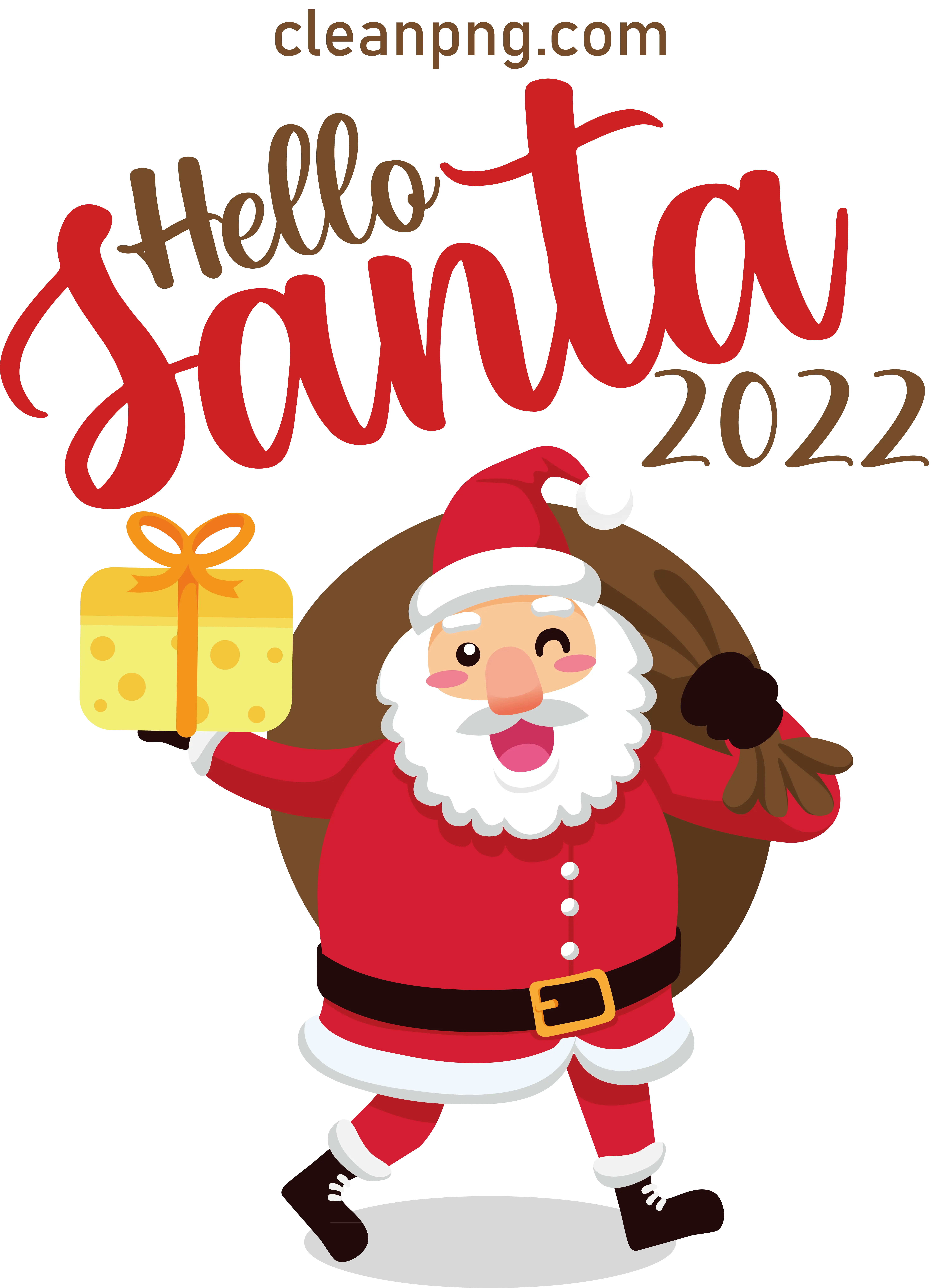 Hello Santa with Gift for Christmas 2022